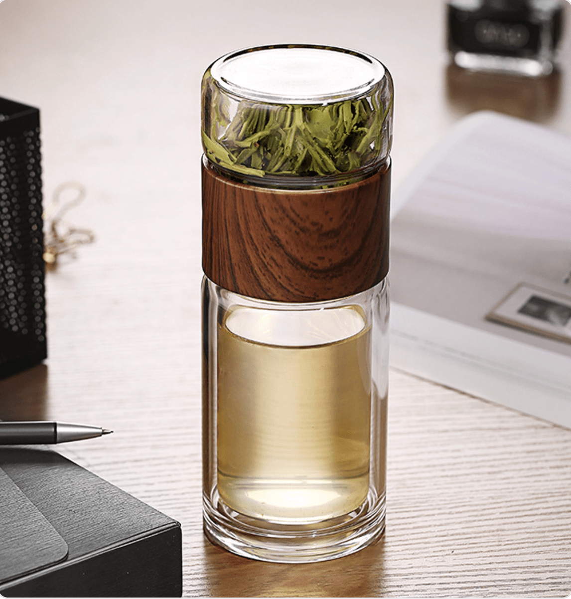 Infuseur à thé en verre double paroi - cuisine inspirante