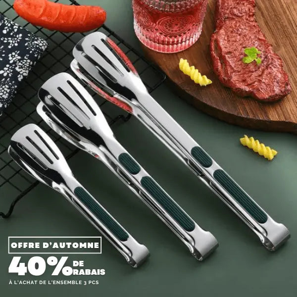 Pince de Cuisine inox avec poignée en silicone - cuisine inspirante