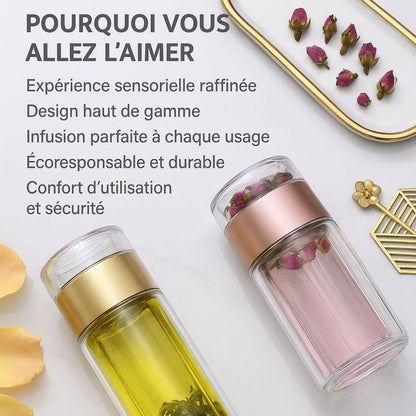 Infuseur à thé en verre double paroi