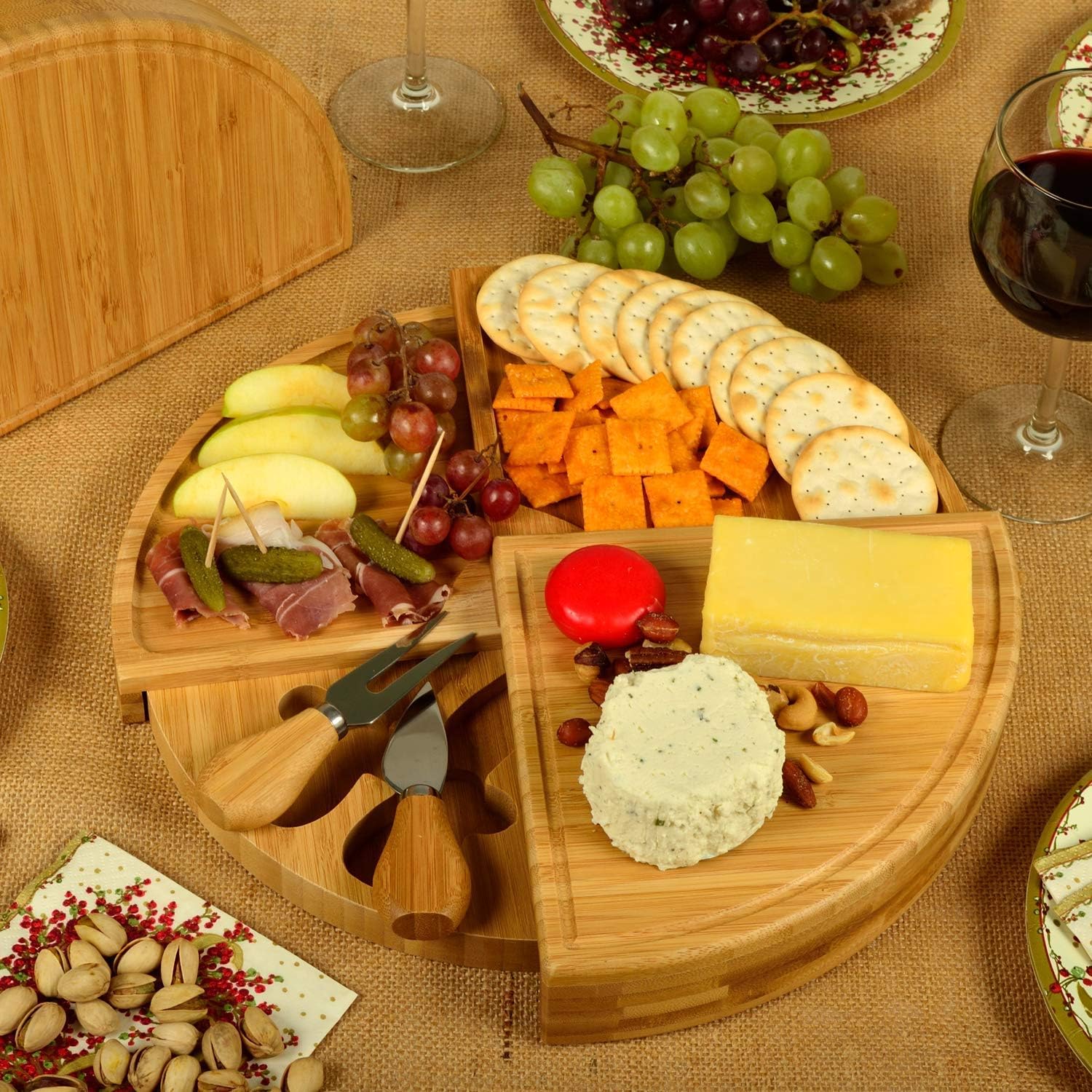 Plateau de Service à fromage en bambou