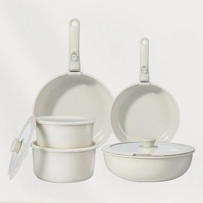 Batterie de cuisine en céramique 11 pièces avec poignées amovibles - cuisine inspirante