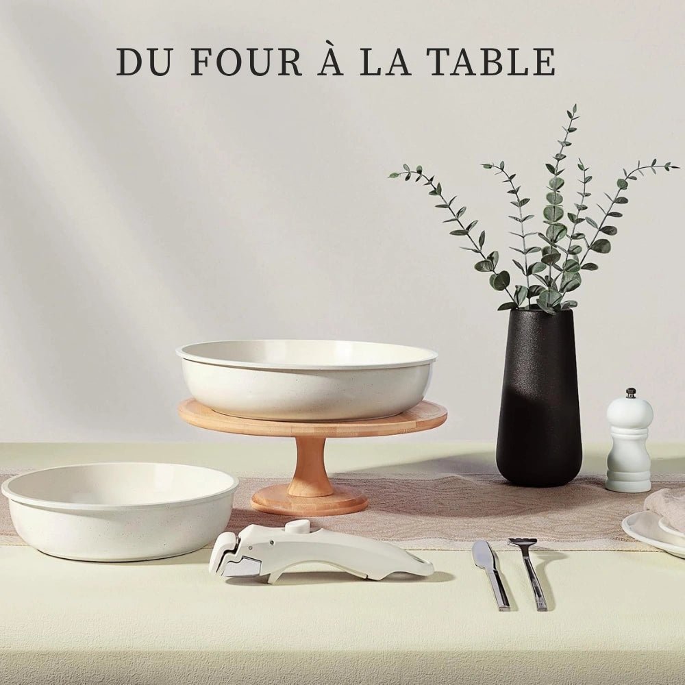 Batterie de cuisine en céramique 11 pièces avec poignées amovibles - cuisine inspirante