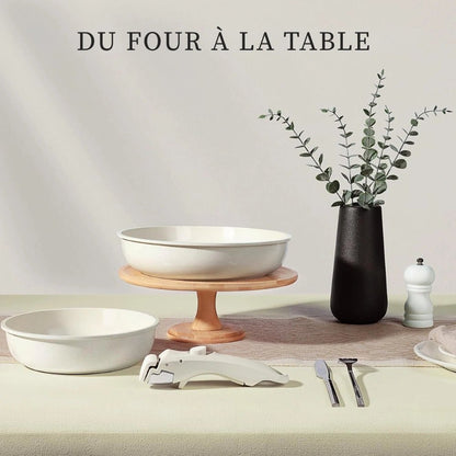 Batterie de cuisine en céramique 11 pièces avec poignées amovibles - cuisine inspirante