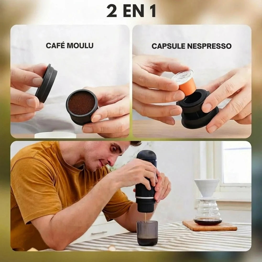 Machine à café portable deux en un, capsule ou café moulu - Cuisine Inspirante