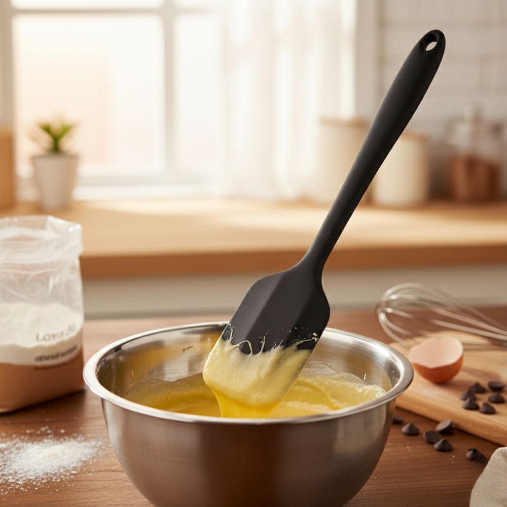 Spatule en silicone noir - cuisine inspirante