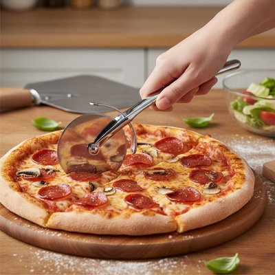 Couteau à pizza inox | Ultra - tranchant - cuisine inspirante