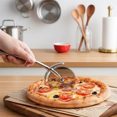Couteau à pizza inox | Ultra - tranchant - cuisine inspirante