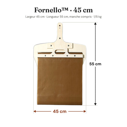 Pelle à pizza coulissante Fornello 45 cm : largeur 45 cm, longueur 55 cm manche compris