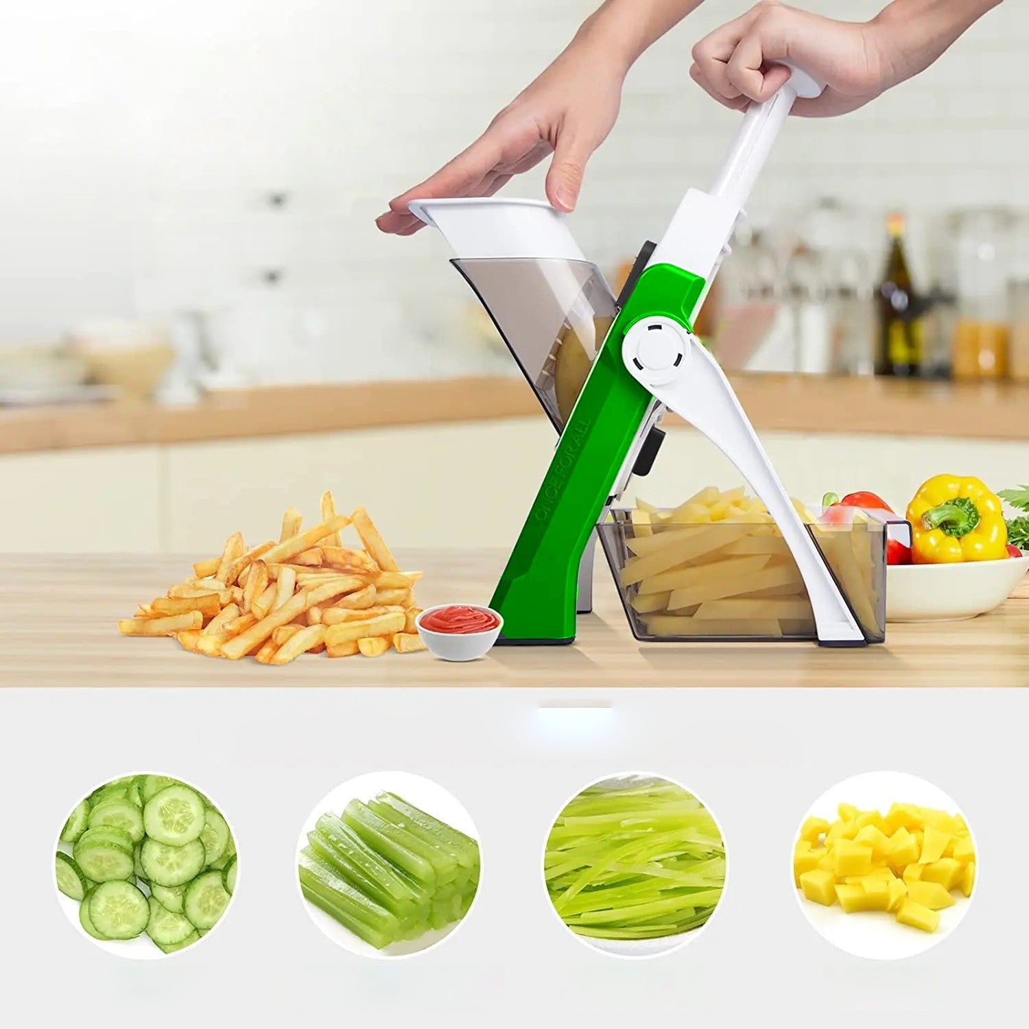 SafeCut™ - Mandoline Multifonction - Cuisine Inspirante