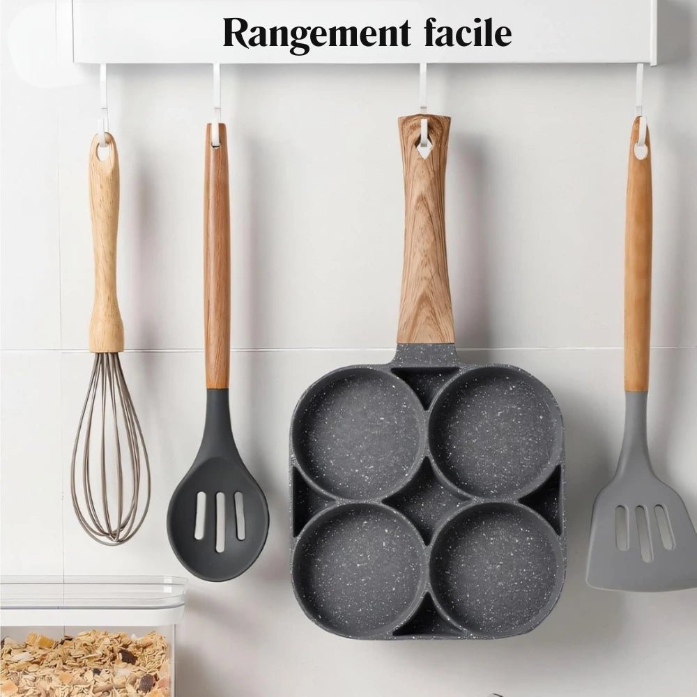 POELE A PANCAKE ANTIADHÉSIVE - 4 COMPARTIMENTS - cuisine inspirante