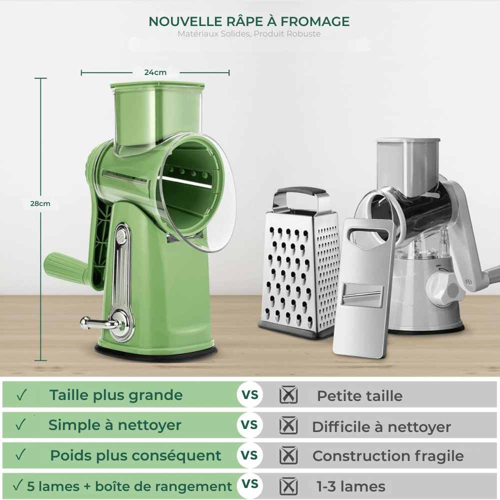Râpe à fromage - Rotative Inox - cuisine inspirante