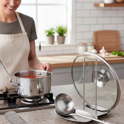 Repose cuillère en inox - cuisine inspirante