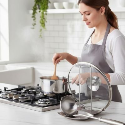 Repose cuillère en inox - cuisine inspirante