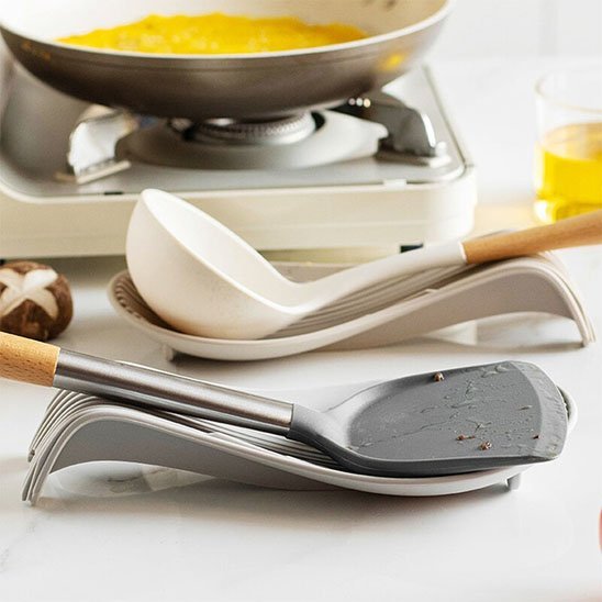 Repose cuillère en silicone rainuré - cuisine inspirante
