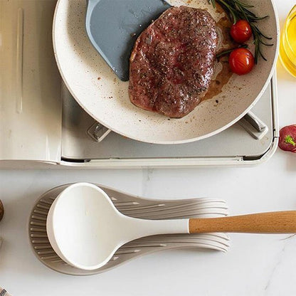 Repose cuillère en silicone rainuré - cuisine inspirante