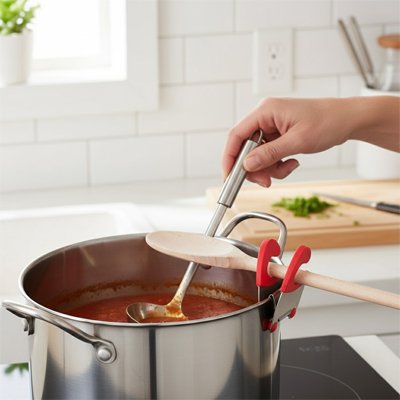 Repose cuillère | clip de fixation anti - brûlures - cuisine inspirante
