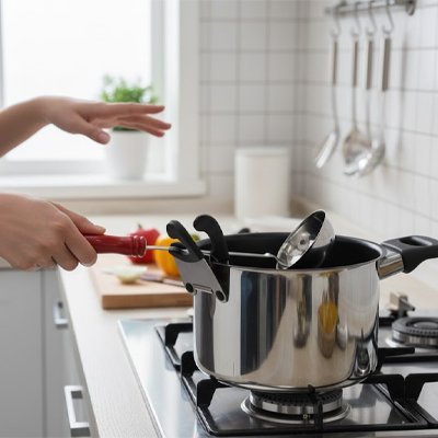 Repose cuillère | clip de fixation anti - brûlures - cuisine inspirante