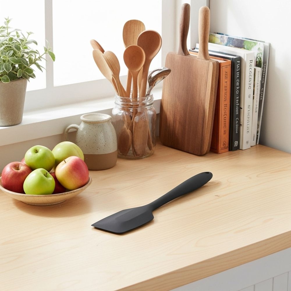 Spatule en silicone noir - cuisine inspirante