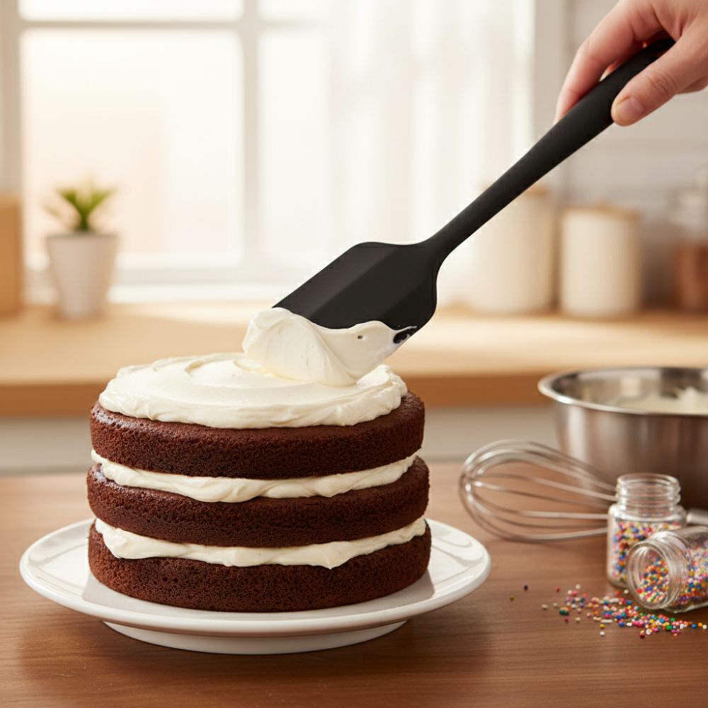 Spatule en silicone noir - cuisine inspirante