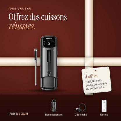 Idée cadeau : thermomètre à viande sans fil et contenu du coffret