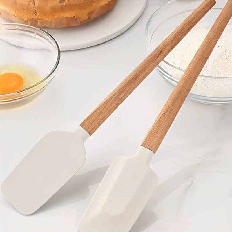 Spatule silicone - Manche long, ustensile cuisine pratique