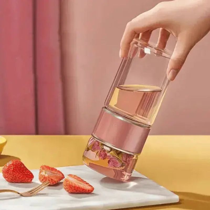 Infuseur à thé en verre double paroi