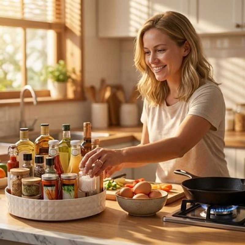 Plateau tournant Roundtray, organisateur cuisine pratique